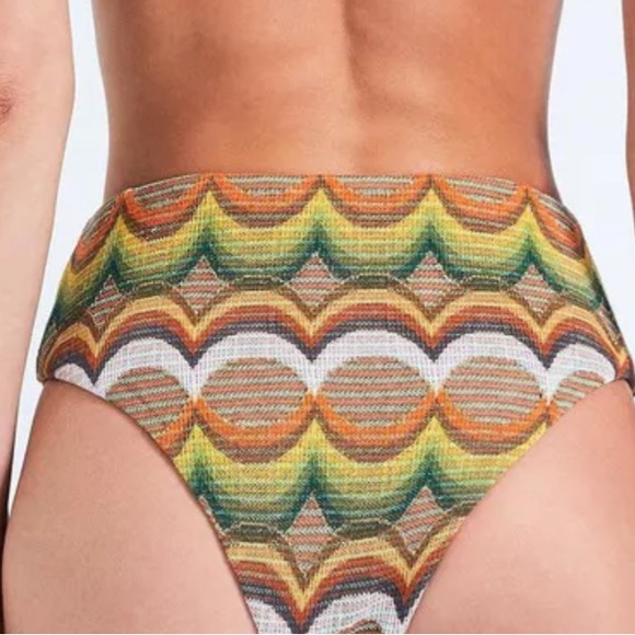 Devon Windsor Free People Tammy The True S M L Green Chevron High Waist Bottoms - Picture 5 of 7